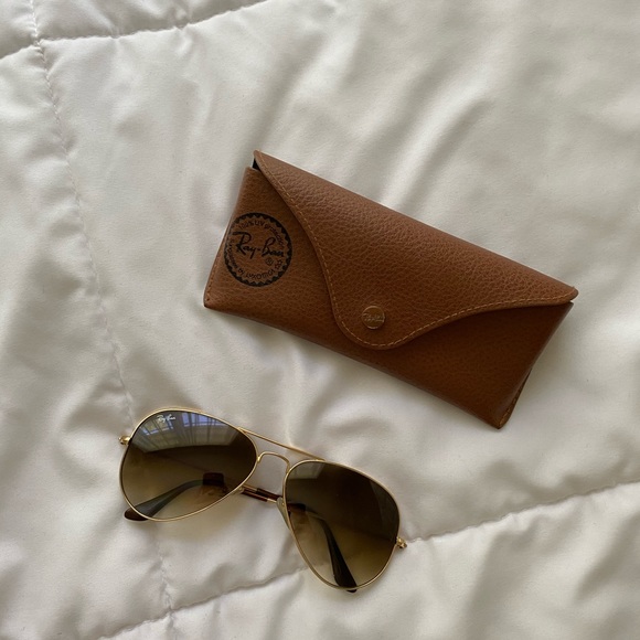 RayBan // Aviators (Tan/Gold) - Picture 1 of 5